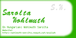 sarolta wohlmuth business card